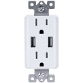 4A High-Speed Dual USB Charger Outlet and 2 Wall Plates